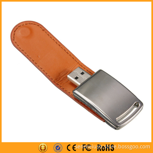 Accept LOGO Design Black Leather USB Pendrive 8GB